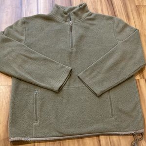 Army Green Quarter Zip Fleece Sweatshirt